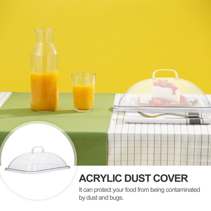 Cover Cake Dome Desszert Cleardisplay fedél átlátszó sütőtál sajt gyümölcs akrilállvány fedők fogantyú Squarehome snack