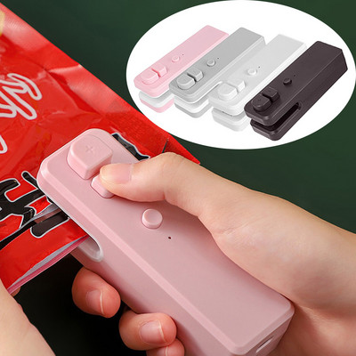 USB Charge Sealer Mini Heat pakavimo sandarinimo mašina Nešiojama sandariklio pakavimo sandariklis maistui užkandžiams uždaryti maišeliams virtuvės įtaisams