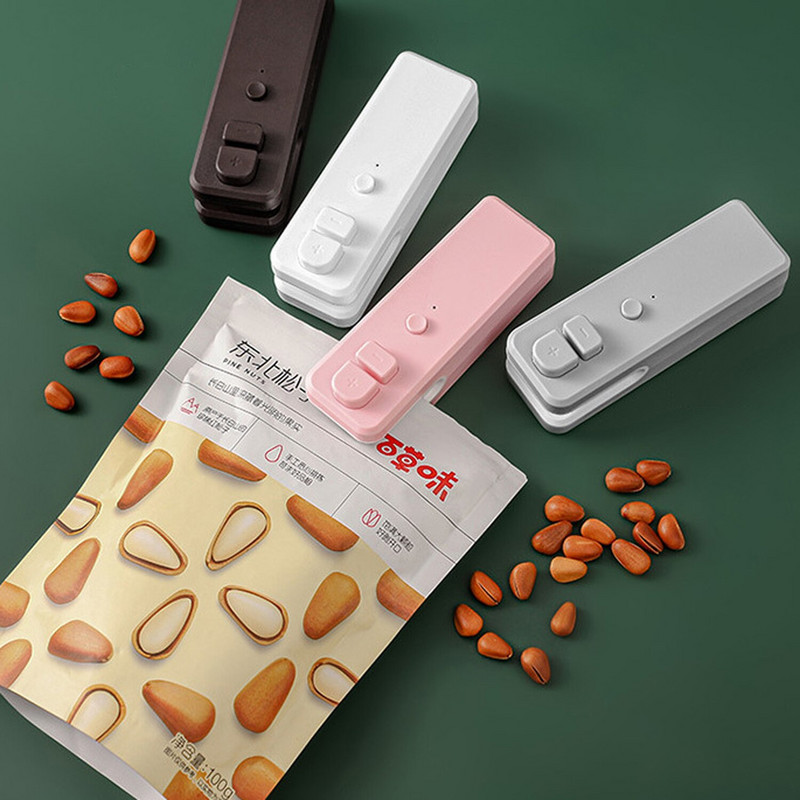 USB Charge Sealer Mini stroj za zavarivanje toplinske ambalaže Prijenosni zatvarač za pakiranje za hranu, užinu, zatvorene vrećice, kuhinjske naprave