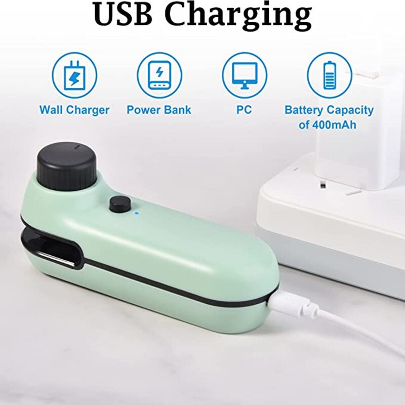 Nový nabíjateľný USB uzatvárací stroj na vrecká, prenosný baliaci stroj na potraviny, uzatvárací stroj na vrecká s káblom, multifunkčný uzatvárací stroj, kuchynské náradie
