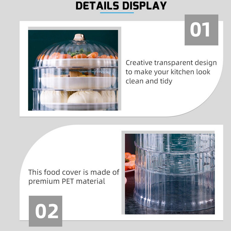 Covercake Dome desertinės lėkštės ekrano dangteliai pikniko duonos purslai lėkštės serverio stovas mikrobangų krosnelės stiklas