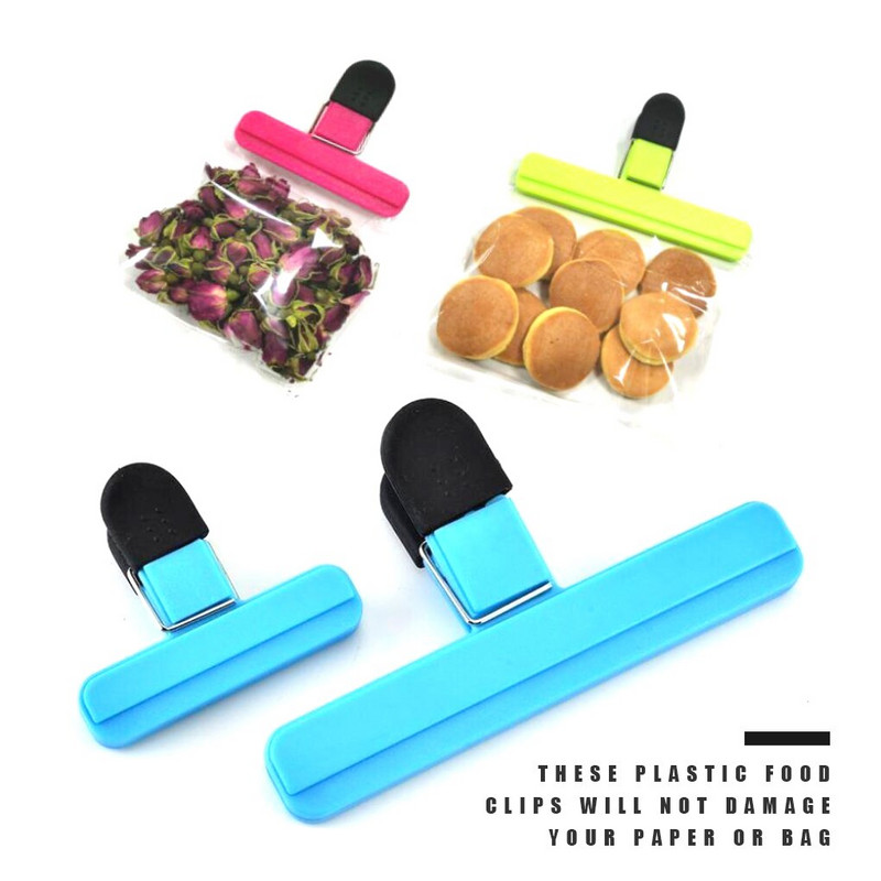 6db műanyag élelmiszer zárózsák csíptető friss nedvességálló burgonya chips képeslap zárókapcsok háztartási konyha kütyü.