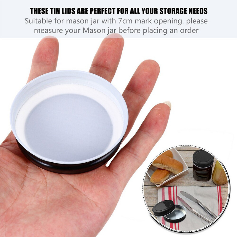 Капаци за буркани Mason Капачки за капаци за консерви Пръстени за уста Капак за буркани Може многократно метално широко херметично уплътнение Galss съхранение Безопасни капаци за сода