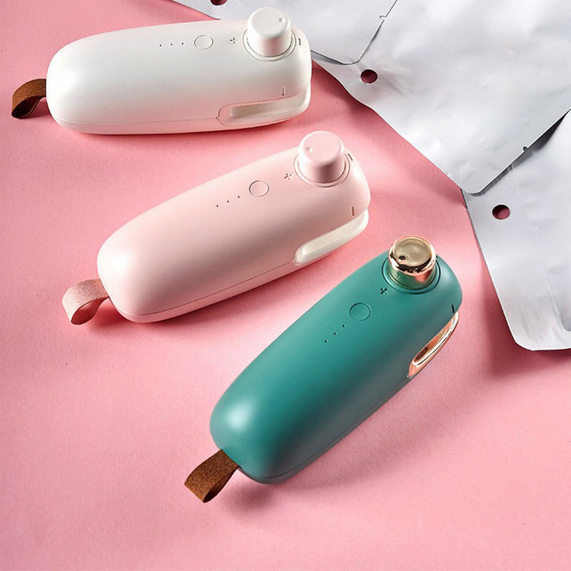 Ručný USB uzatvárač tašiek Nabíjateľný prenosný uzatvárač tašiek na plasty, mini ručný tepelný uzatvárač na potraviny