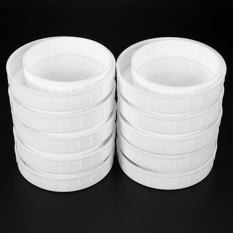 20 ks plastových úložných uzáverov s rebrovanými viečkami pre štandardnú fľašu Mason Jar s priemerom 70 mm/86 mm