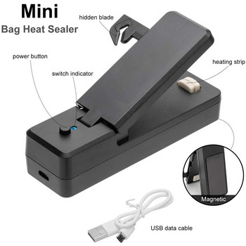 Μικρό μηχάνημα στεγανοποίησης φόρτισης USB 2-σε-1 Φορτιζόμενες θερμομονωτικά σνακ Πλαστική συσκευασία τσάντα χειρός Μικρή μηχανή στεγανοποίησης κενού