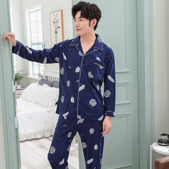 Нов модел мъжка пижама с дълъг ръкав и копчета