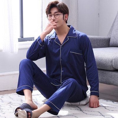 Pijamale de barbati model nou cu maneci lungi si nasturi