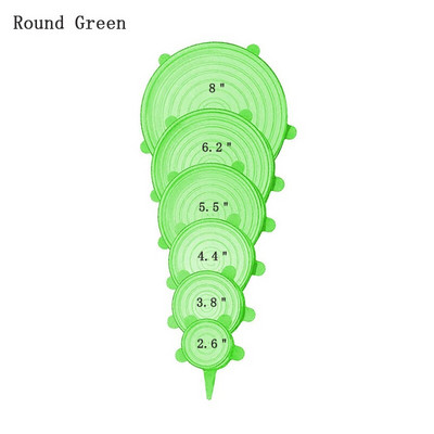 Poklopac za svježu hranu od 6 komada Univerzalni poklopac za lonac Silikonska brtva za zdjelu Topli paket za mikrovalnu pećnicu Prozirni silikon, jaki elastični