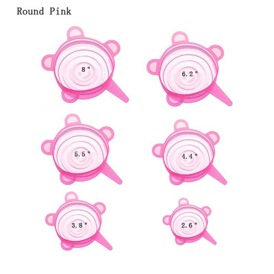 Poklopac za svježu hranu od 6 komada Univerzalni poklopac za lonac Silikonska brtva za zdjelu Topli paket za mikrovalnu pećnicu Prozirni silikon, jaki elastični