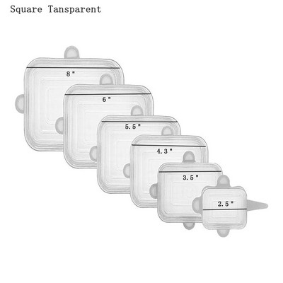 Poklopac za svježu hranu od 6 komada Univerzalni poklopac za lonac Silikonska brtva za zdjelu Topli paket za mikrovalnu pećnicu Prozirni silikon, jaki elastični
