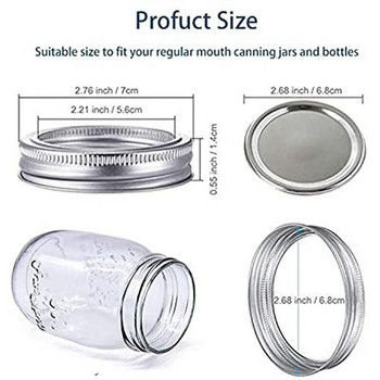 Комплект капаци и ленти за буркани за консервиране Раздвоени капаци с уплътнителни пръстени, капаци за буркани с обикновена уста, капачки за буркани за консервиране
