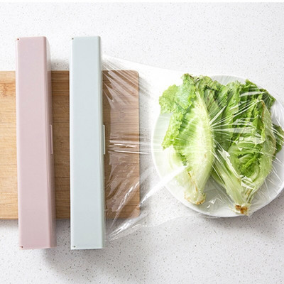 H7EA atkārtoti lietojams pārtikas plēves dozators, vienkārši velciet, nospiediet, sagrieziet un aptiniet izturīgu virtuves rīku, kas piemērots mājsaimniecības vietas taupīšanas rīkam