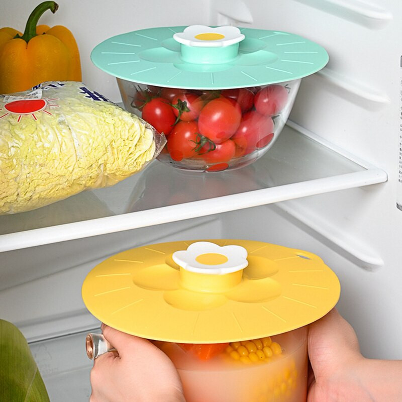 Silikonski poklopac za svježinu za višekratnu upotrebu Zdjele Lonci Poklopci za brtvljenje tava Mikrovalna pećnica Grijanje Sigurno za hranu Otporan na prašinu Usisni poklopac lonca