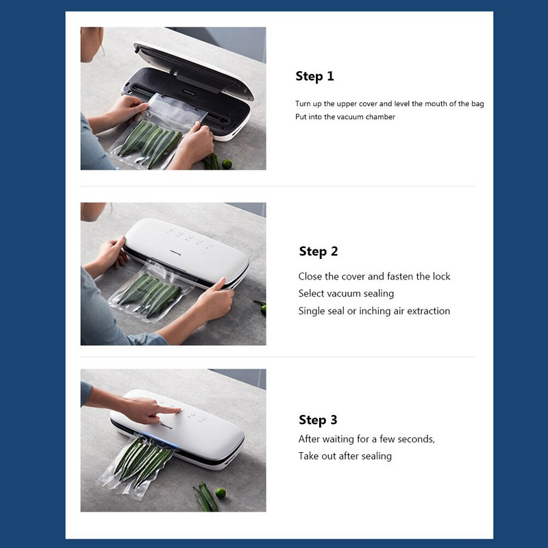 Mașină electrică de etanșare cu vid Mașină mică portabilă de etanșare cu vid pentru uz casnic, ușoară, automată, pentru accesorii de bucătărie de acasă
