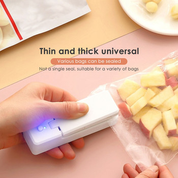 Heat Sealer USB Επαναφορτιζόμενο Mini Σφραγιστικό μηχάνημα Αποθήκευσης Τσάντα Κλιπ Μίνι Σφραγιστικό Μηχάνημα Αυτοκόλλητο Σφραγίδα για σνακ φαγητού Kitchen Gadg
