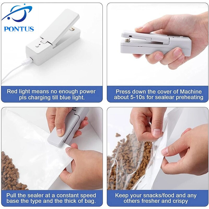 Sigilator de pachete Mini sigilatoare portabile Masina de sigilare saci cu vid pentru pungi de plastic Masini inchise pentru alimente Aparate de bucatarie