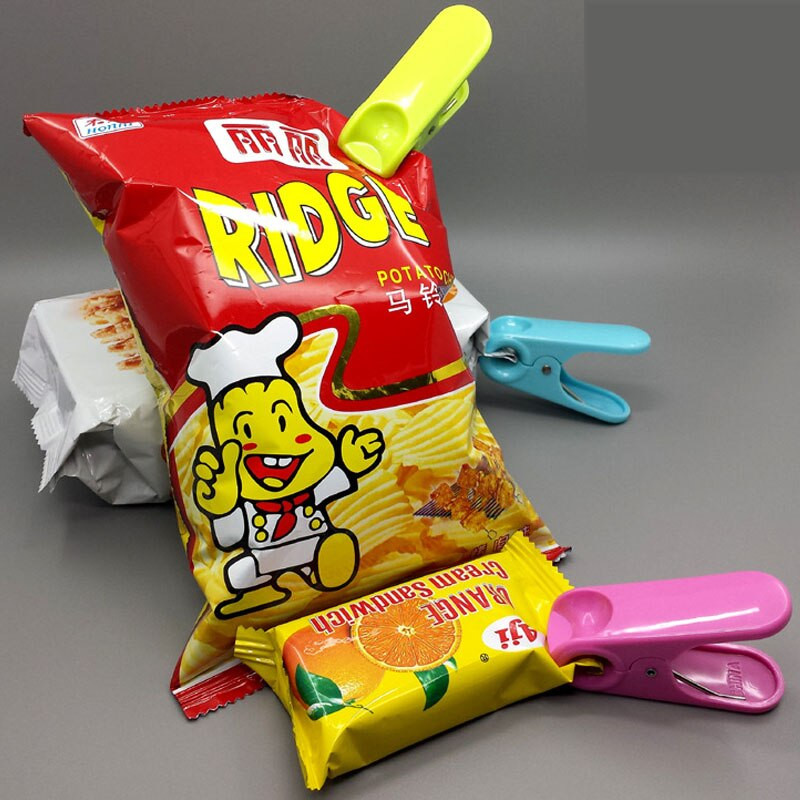 6 vnt / rinkinys Tvirtos plastikinės spaustukai ABS drabužių segtukai „pasidaryk pats“ kepimo laminavimo maišelio segtukas maistui laikyti Maisto virtuvės užkandžiai