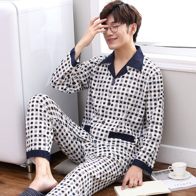 Pijamale casual barbatesti cu guler clasic