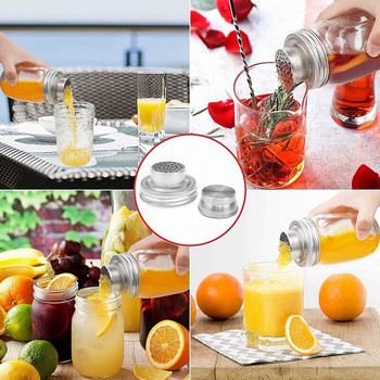 8 συσκευασίες Mason Jar Shaker Καπάκια, Shaker Top για κανονικό Mason Jar, Shaker Kap για Mini Mason Jars