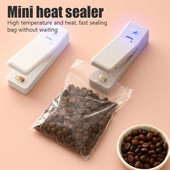 USB Mini Bag Heat Sealer Nabíjateľný 2v1 prenosný uzatvárací stroj Ručný vákuový tepelný uzatvárací stroj na skladovanie plastových vreciek