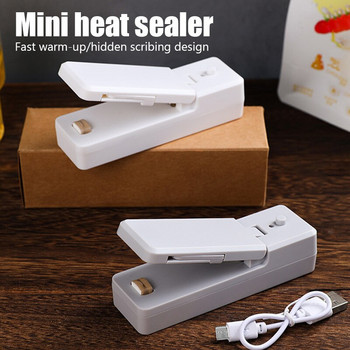 USB Mini Bag Heat Sealer Επαναφορτιζόμενη 2In1 Φορητή μηχανή σφράγισης Χειρός Κόφτης θερμότητας κενού για αποθήκευση πλαστικής σακούλας