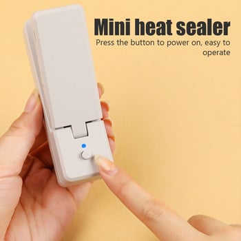 USB Mini Bag Heat Sealer Επαναφορτιζόμενη 2In1 Φορητή μηχανή σφράγισης Χειρός Κόφτης θερμότητας κενού για αποθήκευση πλαστικής σακούλας