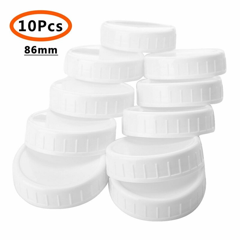 20 ks plastových úložných uzáverov s rebrovanými viečkami pre štandardné fľaše Mason Jar s bežným hrdlom, 86 mm a 70 mm