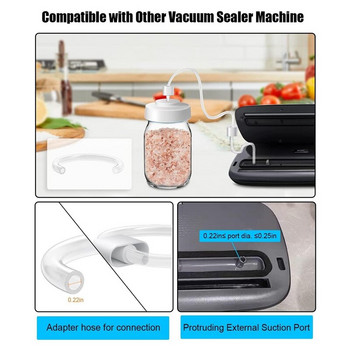 Mason Jar Sealer Vacuum Kit - Mason Jar Vacuum Sealer Compatible with For Foodsaver Vacuum Sealer Machine (Μαύρο)