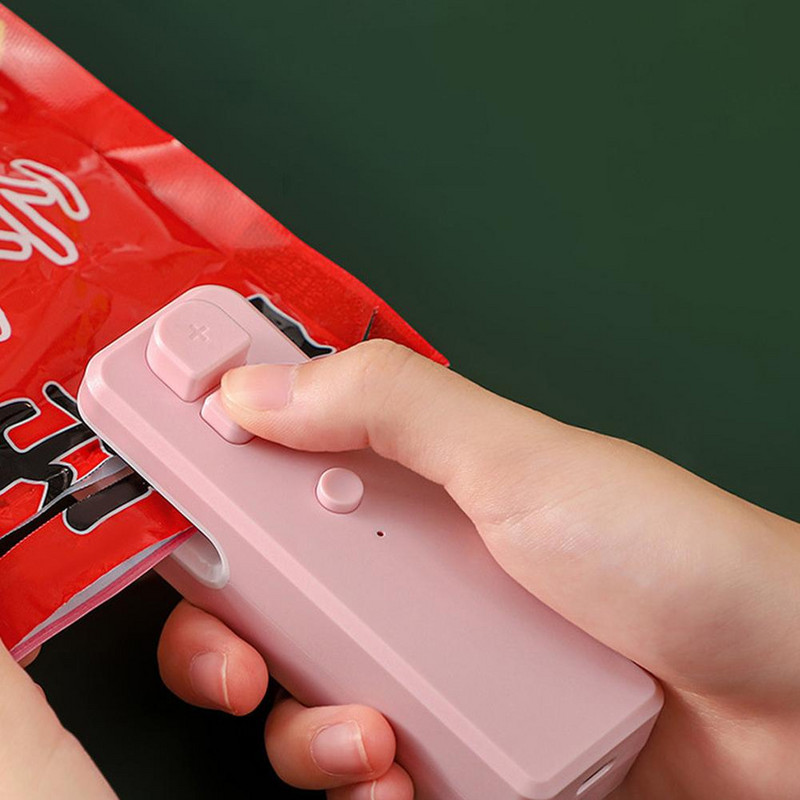 Mini stroj na uzatváranie plastových vreciek, úložný stroj na uzatváranie vreciek, prenosný uzatvárací stroj na balenie potravín, kuchynské pomôcky na občerstvenie