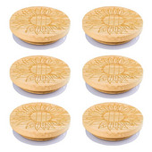 Naujojo jogurto stiklainių dangteliai, bambuko jogurto indelių dangtelių rinkinys, bambukiniai jogurto stiklainių dangteliai, jogurto stiklainių dangteliai su silikoniniais sandarinimo žiedais