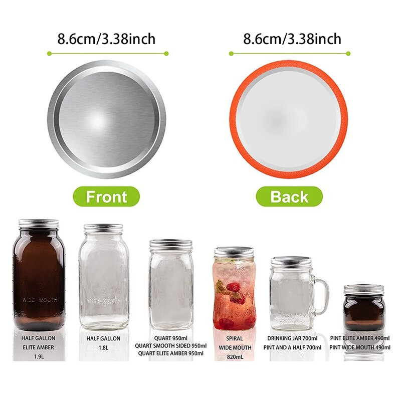 Capace pentru borcane pentru conserve cu gură largă pentru bile, borcane Kerr - tip split cu caracteristici rezistente la scurgeri și etanșare, capace pentru borcan Mason