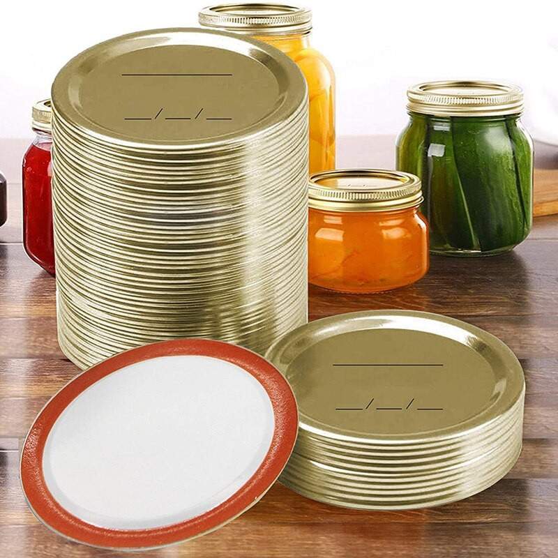 100 vnt 70 mm įprasti burnos konservavimo dangteliai rutuliniams, Kerr stiklainiams, Mason Jar dangteliai, padalinto tipo konservavimo stiklainių dangteliai, Mason konservavimui