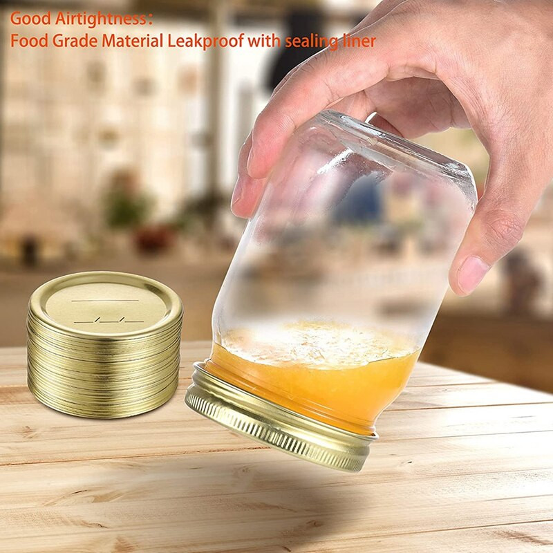 100 vnt 70 mm įprasti burnos konservavimo dangteliai rutuliniams, Kerr stiklainiams, Mason Jar dangteliai, padalinto tipo konservavimo stiklainių dangteliai, Mason konservavimui