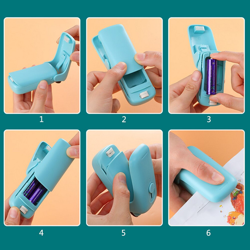 2 în 1 Mini dispozitiv de etanșare cu diapozitiv Capper portabil Economizor de alimente de uz casnic Mașină de ambalat de etanșare de mână pentru diverse pungi de plastic