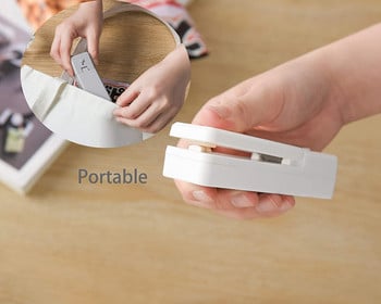 Mini Plastic Bag Sealer 2 In1 Rechargeable Heat Sealers Handheld Heat Clips Cutter for Snacks Cookies Αποθήκευση τροφίμων σε κενό αέρος