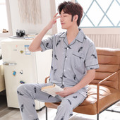Pijamale casual barbati cu maneca scurta
