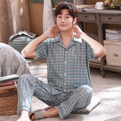 Pijamale casual barbati cu maneca scurta