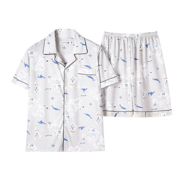 Pijamale casual barbati cu maneca scurta