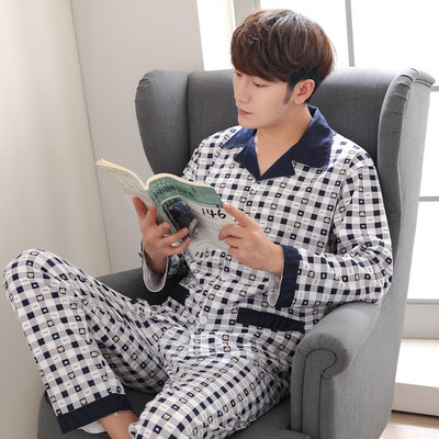 Pijamale bărbați cu mâneci lungi - două piese