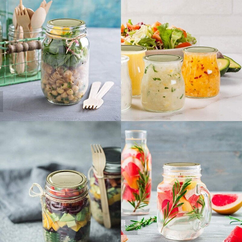 100 bucăți capace de conserve cu gură obișnuită de 70 mm pentru minge, borcane Kerr, capace pentru borcane Mason, capace pentru borcane de conserve de tip split, pentru conserve Mason