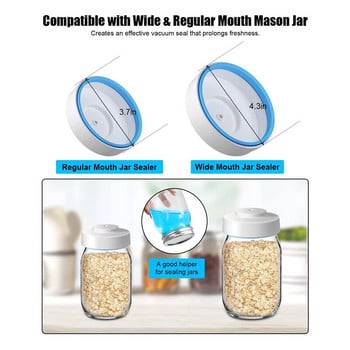 Mason Jar Sealer Vacuum Kit - Mason Jar Vacuum Sealer Compatible with For Foodsaver Vacuum Sealer Machine (Μαύρο)