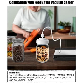 Mason Jar Sealer Vacuum Kit - Mason Jar Vacuum Sealer Compatible with For Foodsaver Vacuum Sealer Machine (Μαύρο)