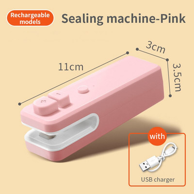 USB mini zatvarač za plastične vrećice, zatvarač za plastičnu ambalažu s nožem za rezanje 2 u 1, prijenosno pohranjivanje grickalica, kuhinjski pribor