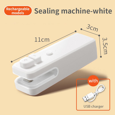 USB mini zatvarač za plastične vrećice, zatvarač za plastičnu ambalažu s nožem za rezanje 2 u 1, prijenosno pohranjivanje grickalica, kuhinjski pribor