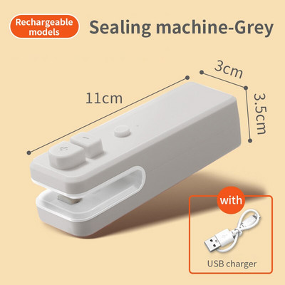 USB mini zatvarač za plastične vrećice, zatvarač za plastičnu ambalažu s nožem za rezanje 2 u 1, prijenosno pohranjivanje grickalica, kuhinjski pribor