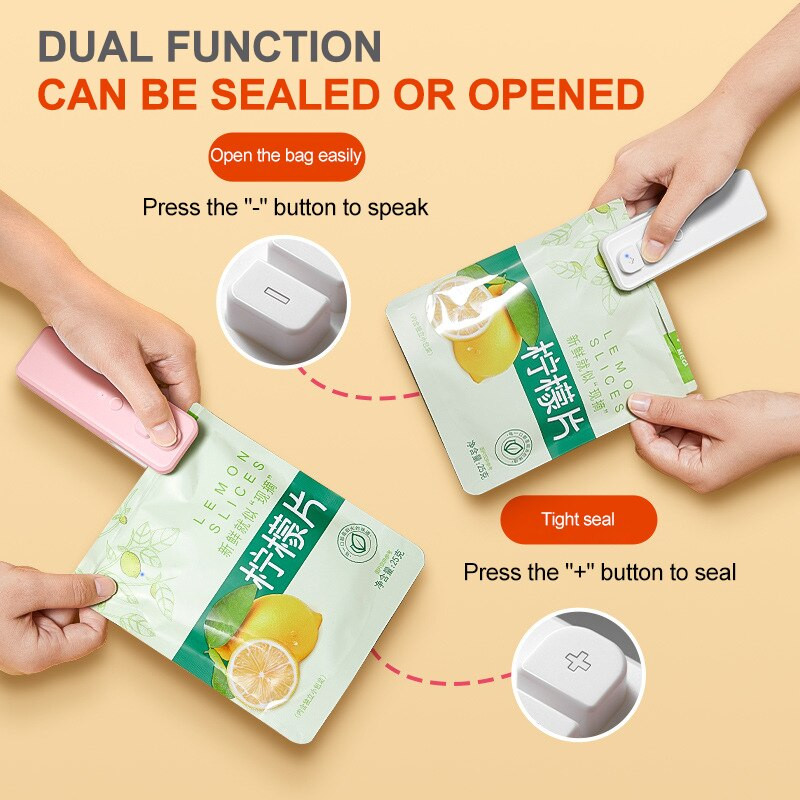 Masina de etansare a pungilor de plastic pentru etansare termica cu cutit 2 in 1, manual portabil, pentru depozitarea gustarii termice, accesorii pentru bucatarie