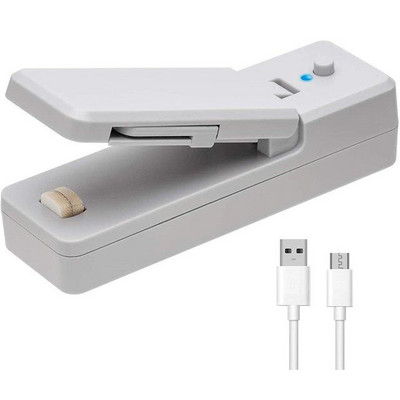 Mini uzatvárateľ tašiek 2 v 1, nabíjateľné cez USB, tepelné uzatvárateľné zariadenia, nabíjateľné na plastové vrecká, skladovanie potravín, prenosné uzatvárateľné klipy na vrecká