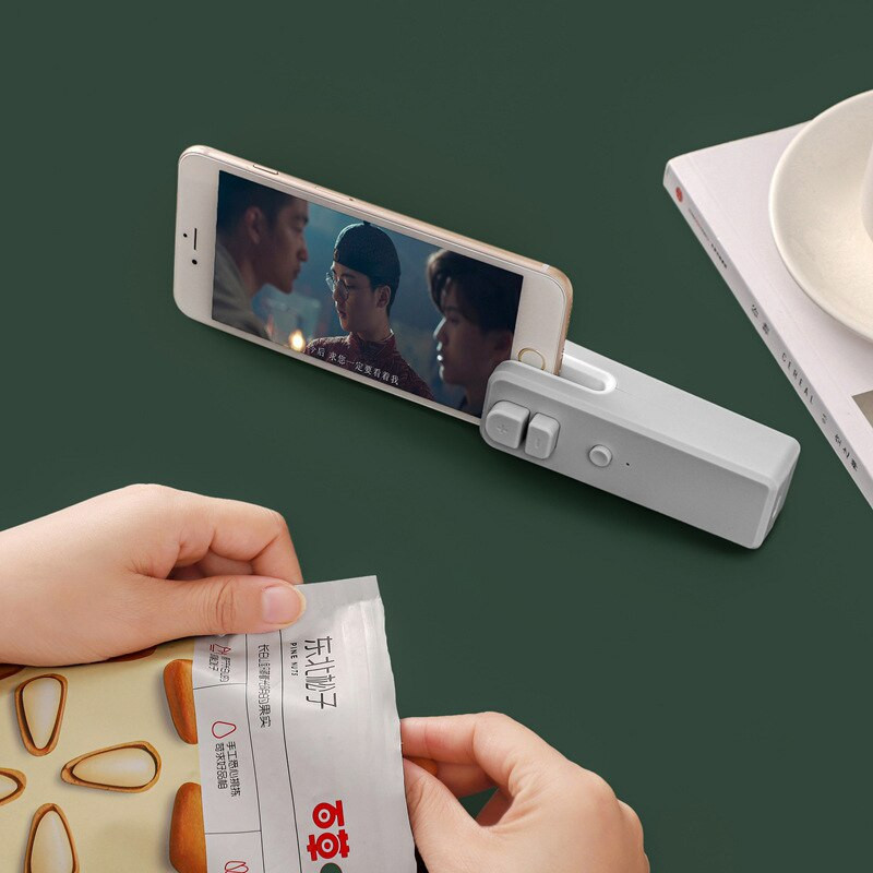 USB įkraunamas mini maišelio sandariklis, karštas sandariklis su pjaustytuvu, įkraunamas nešiojamas sandariklis plastikiniam maišeliui maistui laikyti