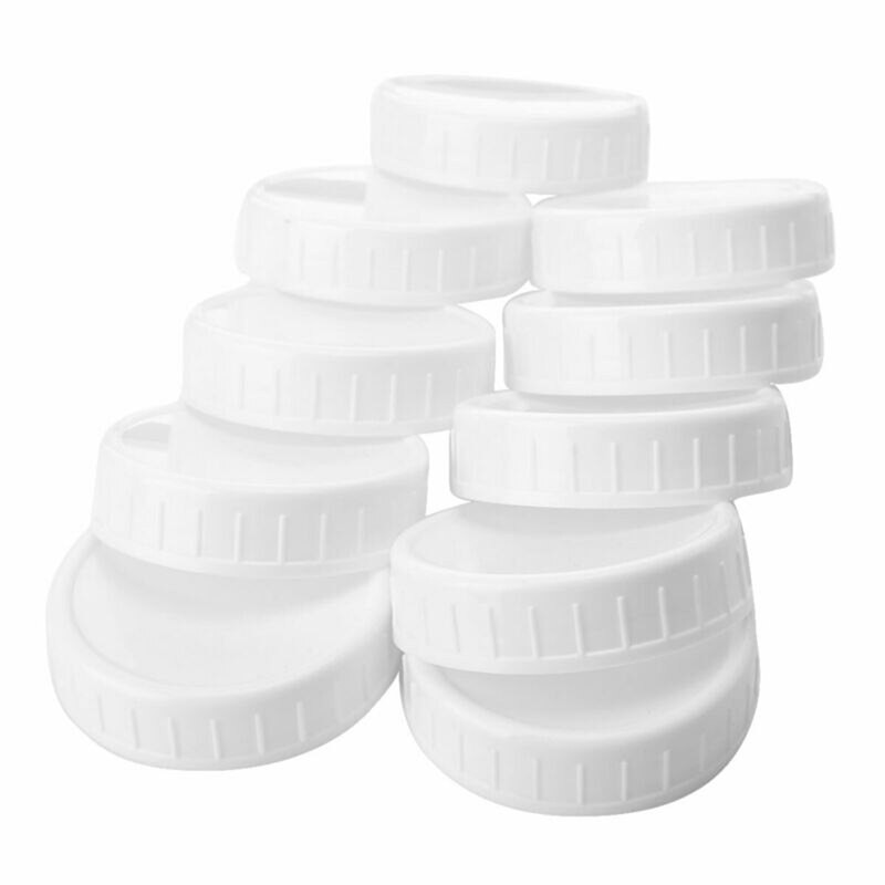 20 ks plastových úložných uzáverov s rebrovanými viečkami pre štandardné fľaše Mason Jar s bežným hrdlom, 86 mm a 70 mm